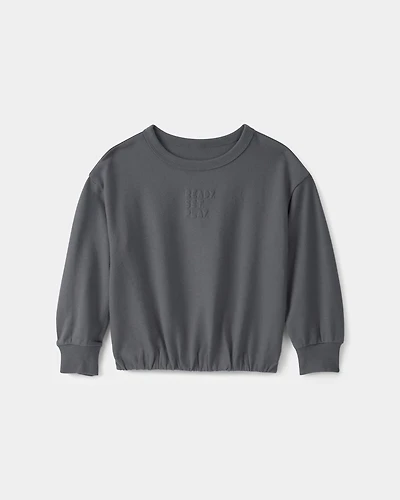 Toddler Girl 'Ready Set Play' French Terry Pullover Sweatshirt - Grey