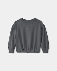 Toddler Girl 'Ready Set Play' French Terry Pullover Sweatshirt - Grey