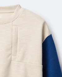 Toddler Boy Colourblock Pullover Sweatshirt - Khaki