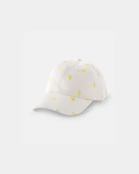 Girls Lemon Baseball Hat - White