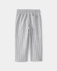 Toddler Striped French Terry Pants - Grey/White