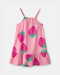 Toddler Girl Strawberry Long-Sleeve Cover Up - Pink