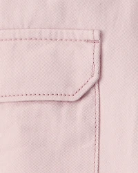 Toddler Girl Cotton Cargo Joggers - Pink