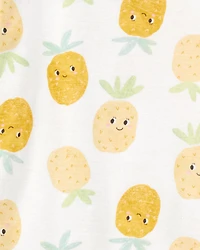 Toddler 4-Piece Pineapple & Fish Print 100% Snug Fit Cotton Pyjamas