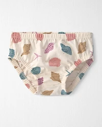 Baby Girl Organic Cotton Tiered Dress Seashells