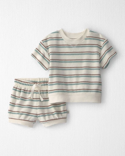 Baby 2-Piece Terry  Top & Short Set Made with Organic Cotton Stripes