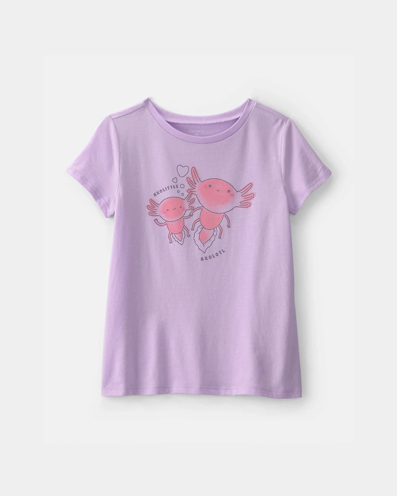 Girls Axolotl Graphic Tee - Purple