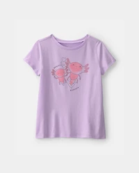 Girls Axolotl Graphic Tee - Purple
