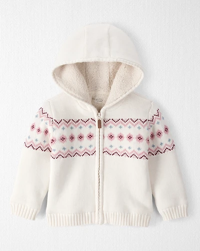 Toddler Girl Organic Cotton Fair Isle Sweater Knit