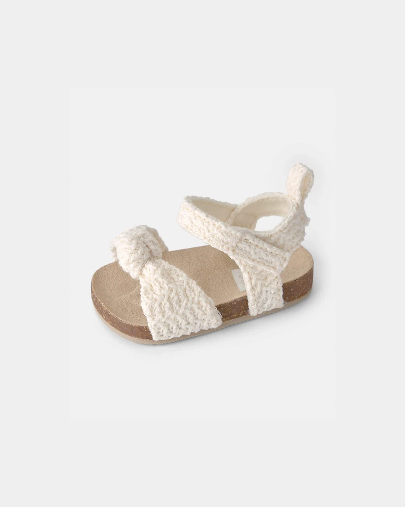 Baby Girl Knit Sandals - Cream