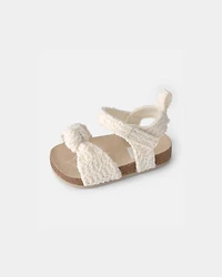 Baby Girl Knit Sandals - Cream