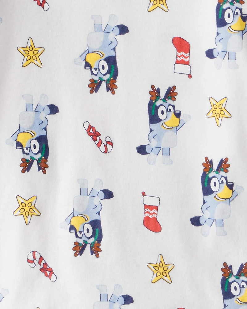 Toddler Bluey™ 100% Cotton Long-Sleeve Snug Fit 2-Piece Pajamas - White