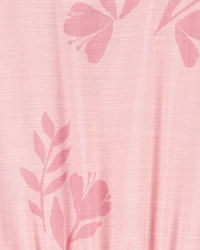 Kid Floral Cinched Top - Pink