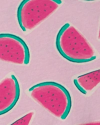 Girls Watermelon Sleeveless Knit Dress - Pink