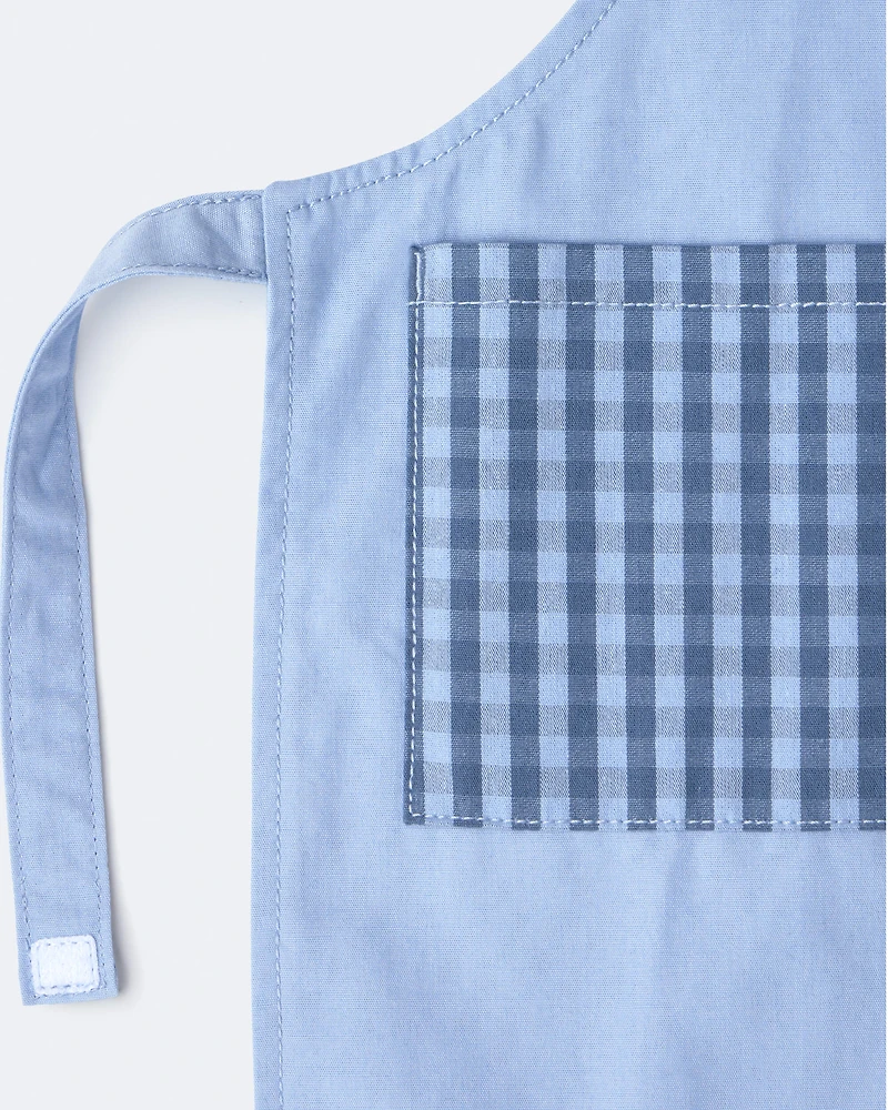 Toddler Pizza Apron with Otter Pockets - Blue