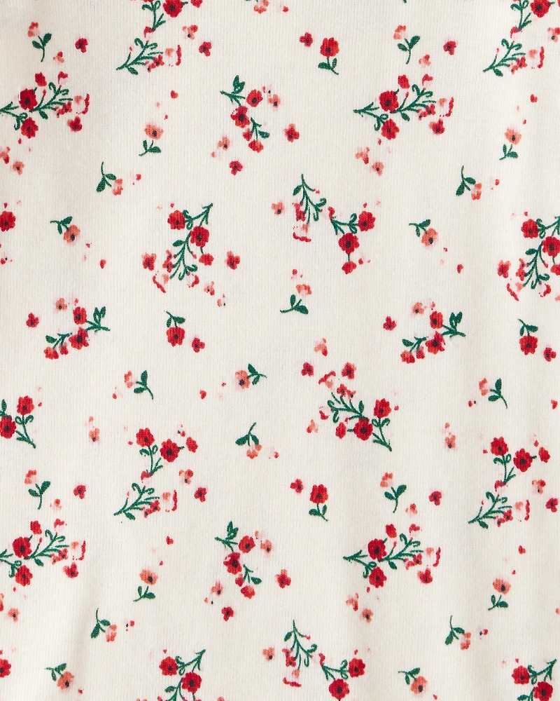 Baby Girl 4-Pack Leopard Print Cotton Long-Sleeve Multipack Bodysuits - Red/White