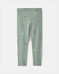 Toddler Girl Nature Pull-On Stretch Leggings - Green