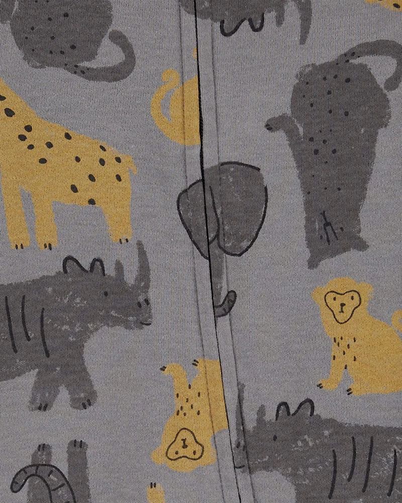 Baby Boy Safari Animal 2-Way Zip Sleeper Pyjamas