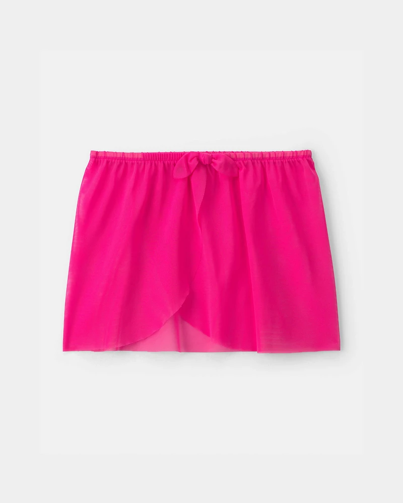 Girls 2-Piece Swimsuit and Cover Up Skirt Set - Pink