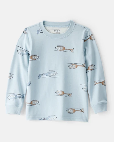 Toddler Boy Helicopter Long-Sleeve Tee - Blue