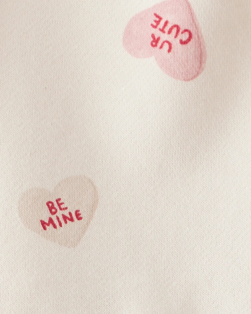 Baby Girl DayDream Fleece Valentine's Day Hearts Knit Dress - Ivory