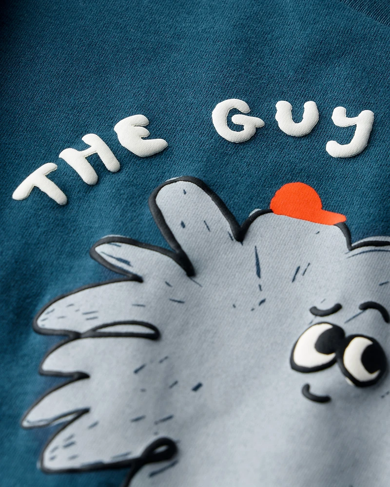 Toddler Boy Squish Character Long-Sleeve Relaxed Graphic Tee - Deep Teal