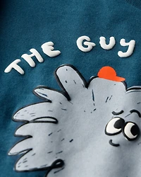 Toddler Boy Squish Character Long-Sleeve Relaxed Graphic Tee - Deep Teal