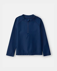 Toddler Boy Solid Long-Sleeve Rashguard - Navy/Blue