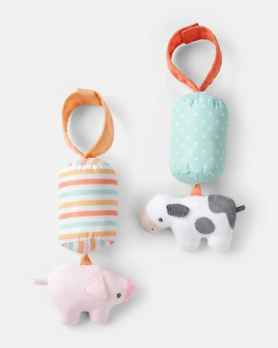Baby Cow & Pig Plush Chime Toy Set