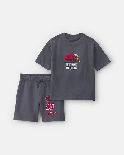 Toddler Boy 2-Piece ©Disney/Pixar Cars Short-Sleeve Top & Short Set - Grey
