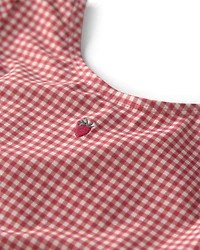 Girls 2-Piece Recycled Swimsuit Red Gingham
