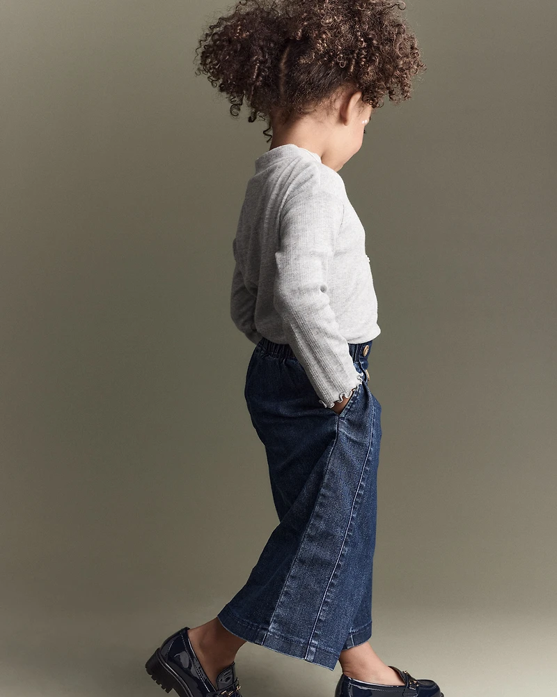 Toddler Girl Urban Wide Leg Denim Pant - Blue