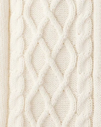 Baby Boy Long-Sleeve Cableknit Jumpsuit - Cream