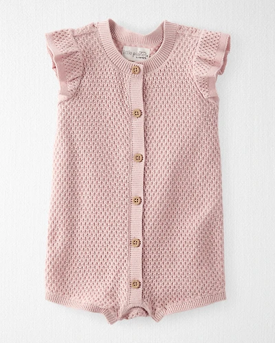 Baby Organic Cotton Crotchet Knit Romper
