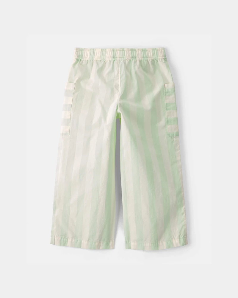 Toddler Girl Striped Pants - Green/Ivory