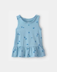Toddler Girl Blueberry Peplum Tank Top - Blue