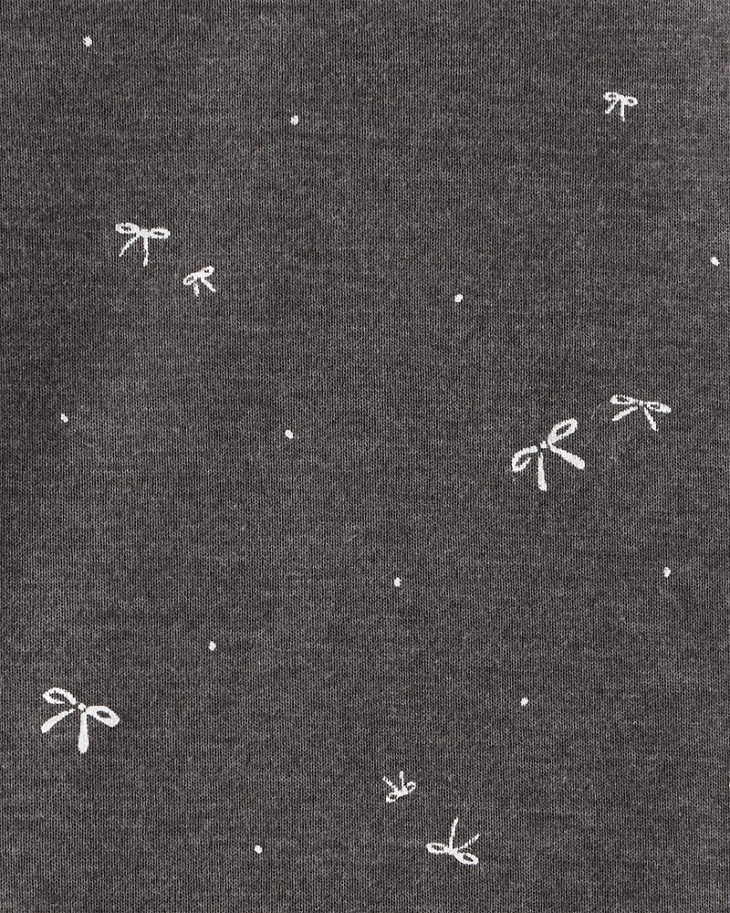 Baby Girl Bow Print Bodysuit & Pant Set - Grey