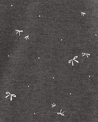 Baby Girl Bow Print Bodysuit & Pant Set - Grey