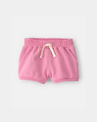 Baby Girl French Terry Shorts - Pink
