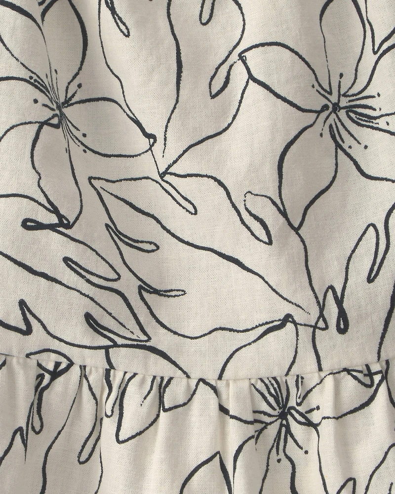 Baby Girl Floral Dress - Black/Ivory