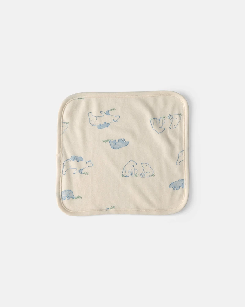 Baby 6-Pack Bear Terry Washcloths - Blue