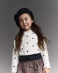 Toddler Girl Polka Dot Mock Neck Long-Sleeve Top - Ivory