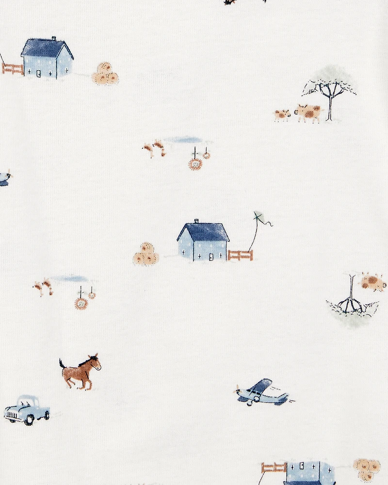 Baby 3-Piece Barn Print Little Cardigan Set