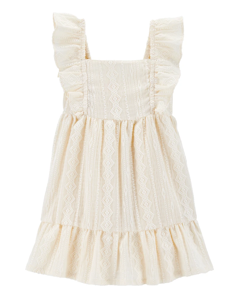Toddler Crochet Flutter-Sleeve Dress