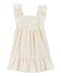 Toddler Crochet Flutter-Sleeve Dress