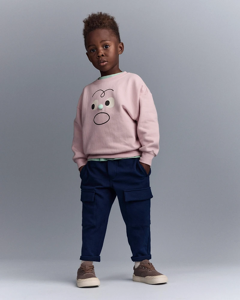 Toddler Emotions Wide-Arm Sweatshirt - Rose
