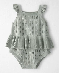Baby Girl Organic Cotton Bubble Green
