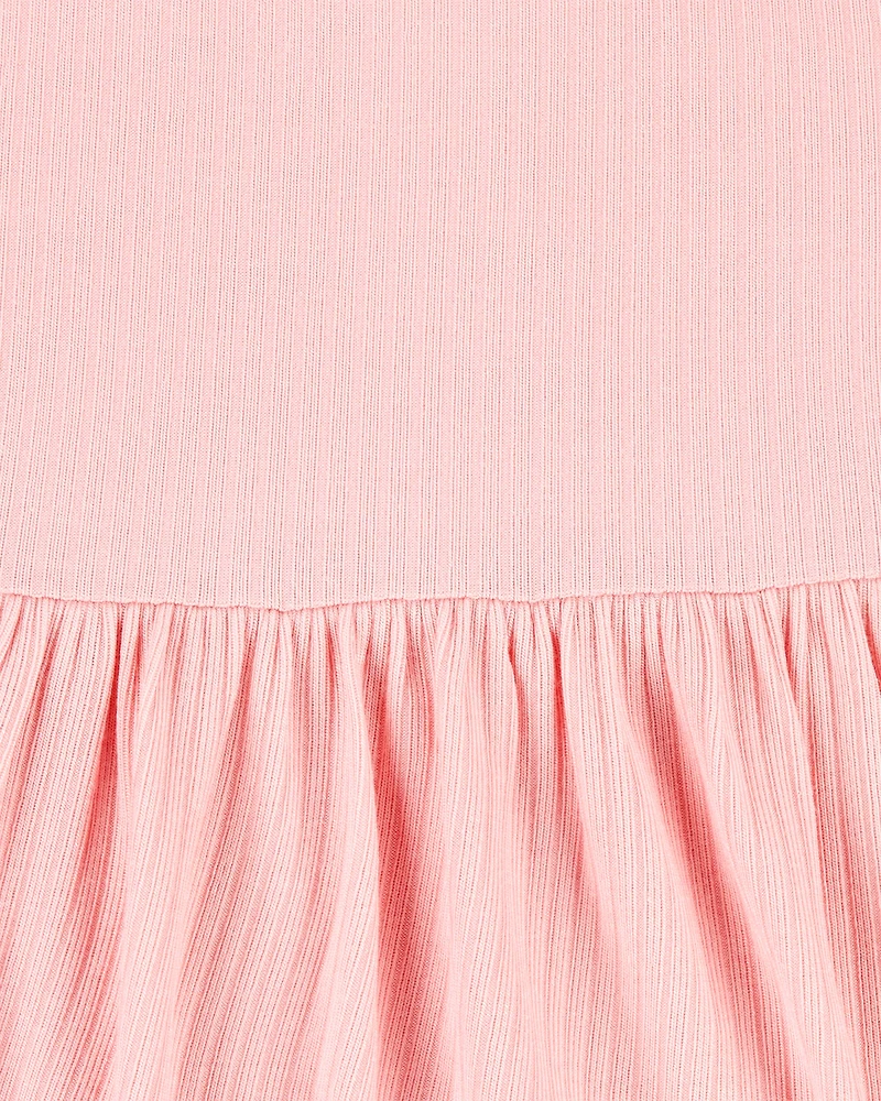 Baby Girl Solid Bodysuit Dress - Pink