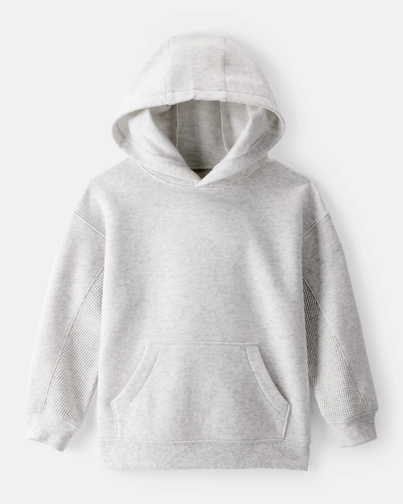 Toddler Boy Solid Fleece Long-Sleeve Hoodie - Grey