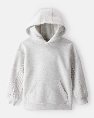 Toddler Boy Solid Fleece Long-Sleeve Hoodie - Grey
